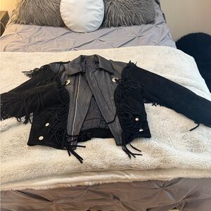 Black Fringe Women's Jacket